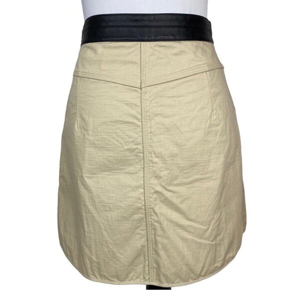 Rag & Bone Women’s Tan A-Line Quiet Luxury Cotton Mini‎ Skirt 2/W26 - Picture 7 of 15